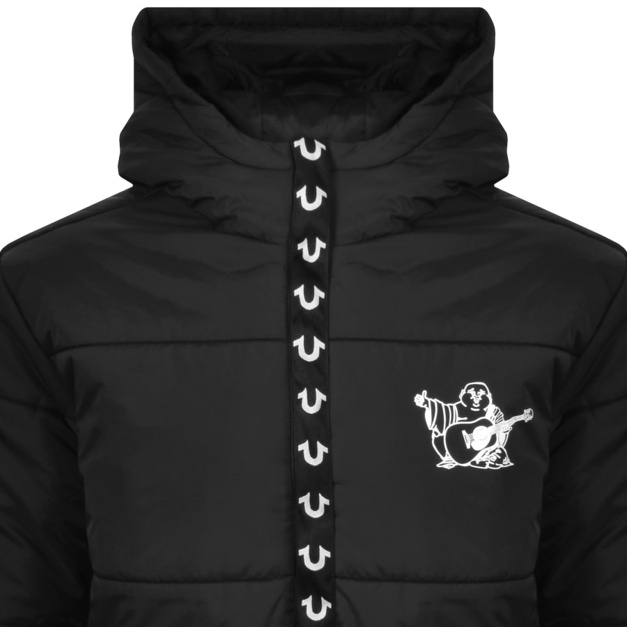 Image number 2 for True Religion Taping Puffer Jacket Black