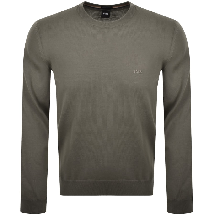 Image number 1 for BOSS Botto L Knit Jumper Khaki
