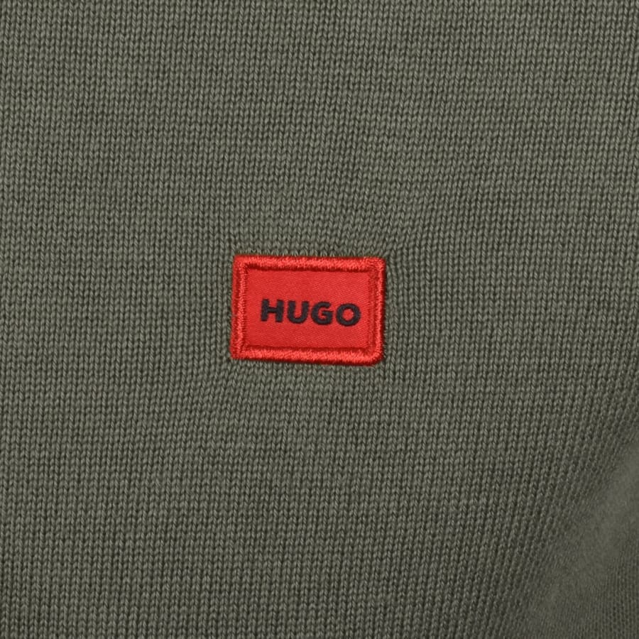 Image number 3 for HUGO San Quintus Knit Jumper Green