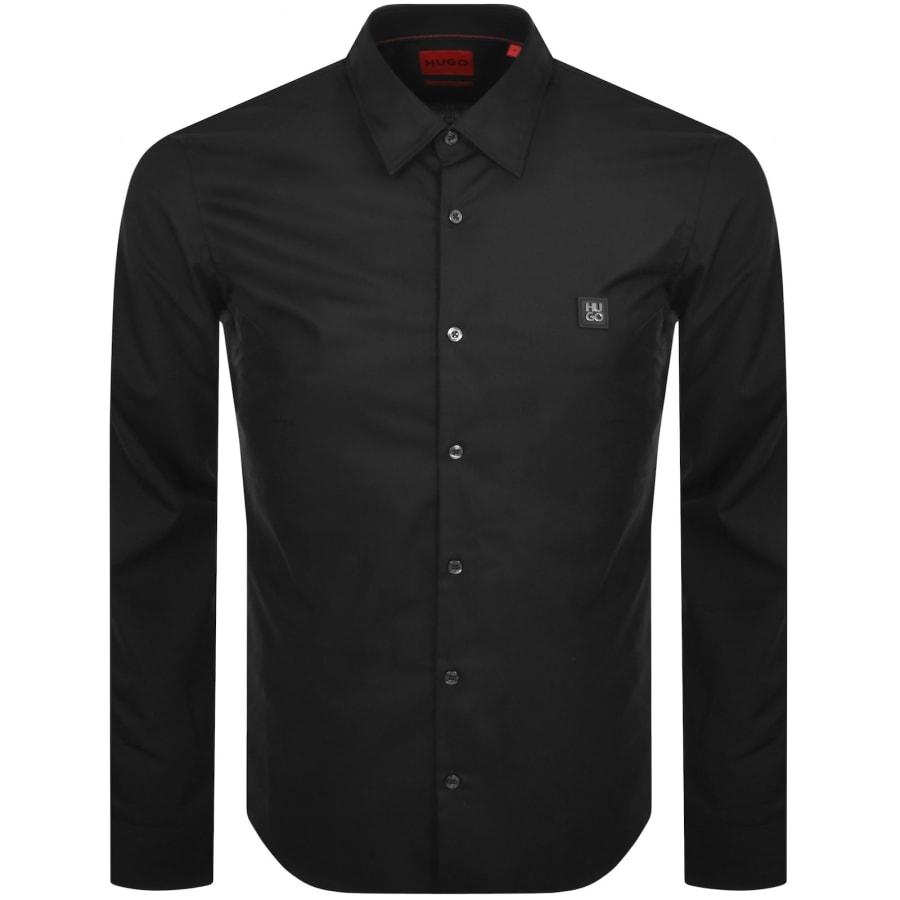 Image number 1 for HUGO Long Sleeved Ermo Shirt Black