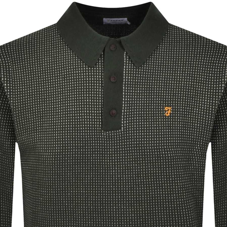 Image number 2 for Farah Gateacre Knit Polo Jumper Green