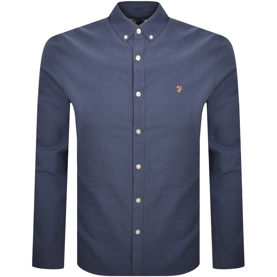 Image number 1 for Farah Brewer Long Sleeve Shirt Blue