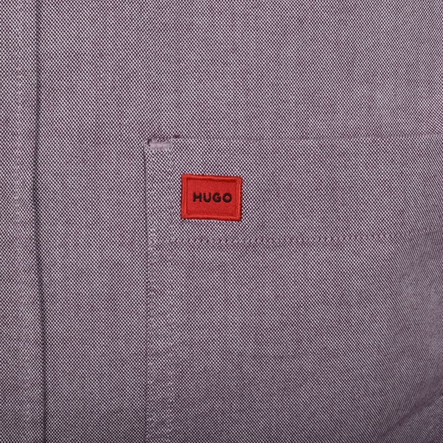 Image number 3 for HUGO Long Sleeved Evito Shirt Dark Red