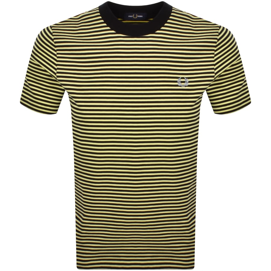 Image number 1 for Fred Perry Fine Stripe T Shirt Black