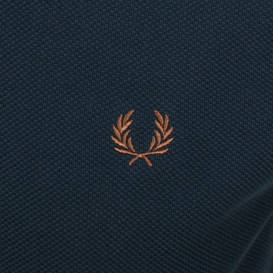 Image number 3 for Fred Perry Knit Polo T Shirt Dark Petrol Blue