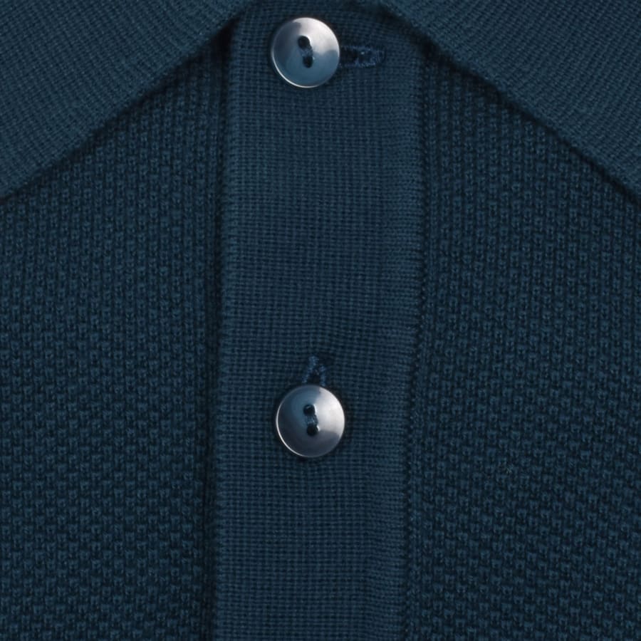 Image number 4 for Fred Perry Knit Polo T Shirt Dark Petrol Blue