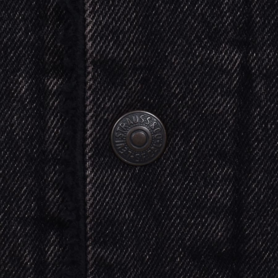 Image number 5 for Levis Denim Sherpa Trucker Jacket Black
