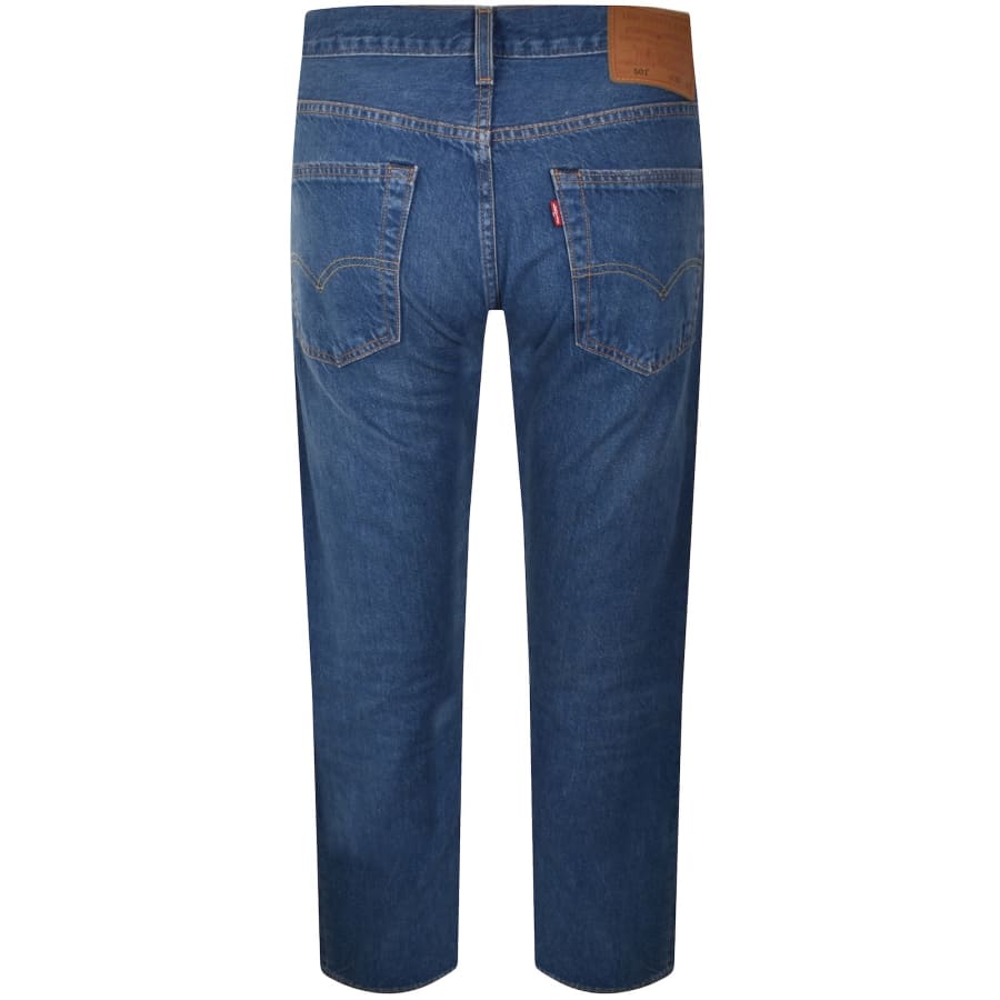 Image number 3 for Levis 501 Original Fit Mid Wash Jeans Blue