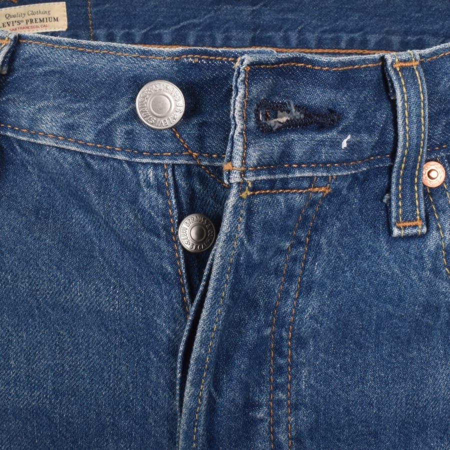 Image number 5 for Levis 501 Original Fit Mid Wash Jeans Blue
