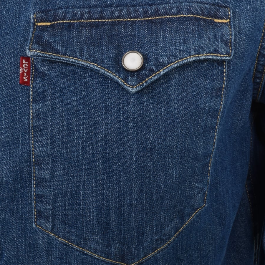 Image number 3 for Levis Barstow Denim Long Sleeve Shirt Blue