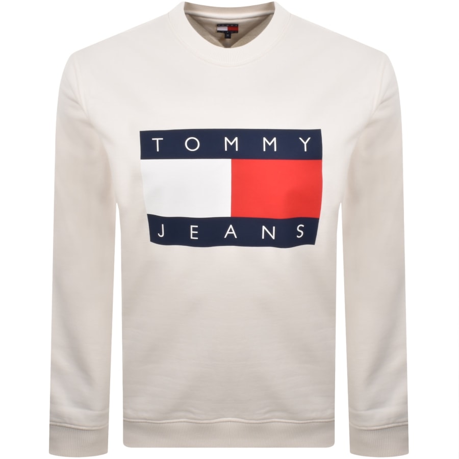 Image number 1 for Tommy Jeans Big Flag Logo Sweatshirt White