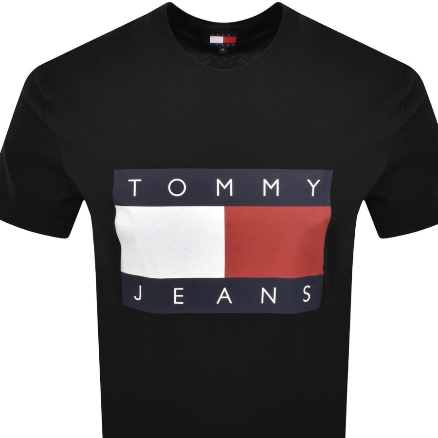 Image number 2 for Tommy Jeans Flag T Shirt Black