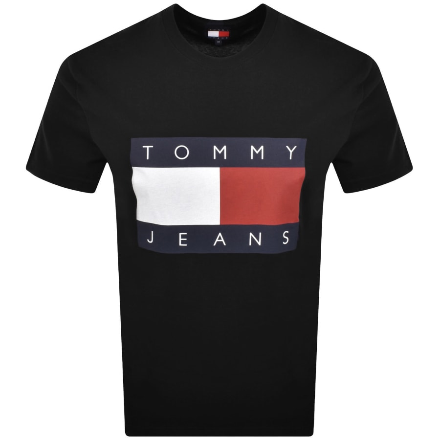 Image number 1 for Tommy Jeans Flag T Shirt Black
