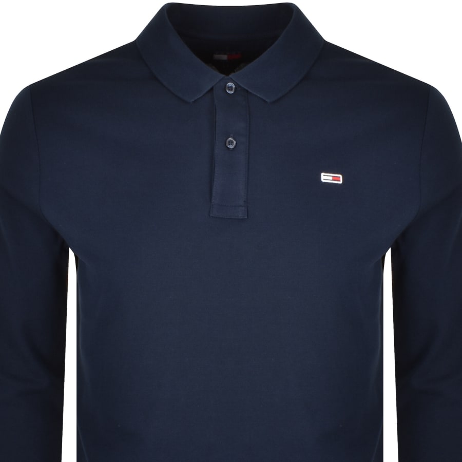 Image number 2 for Tommy Jeans Slim Fit Polo T Shirt Navy