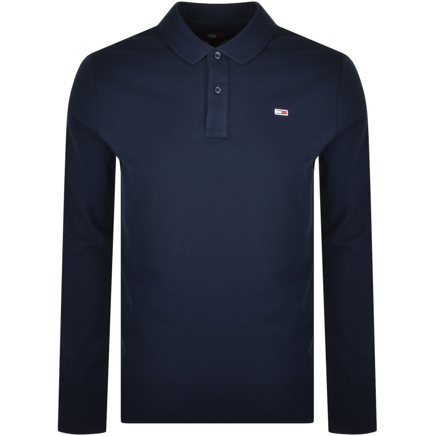 Image number 1 for Tommy Jeans Slim Fit Polo T Shirt Navy