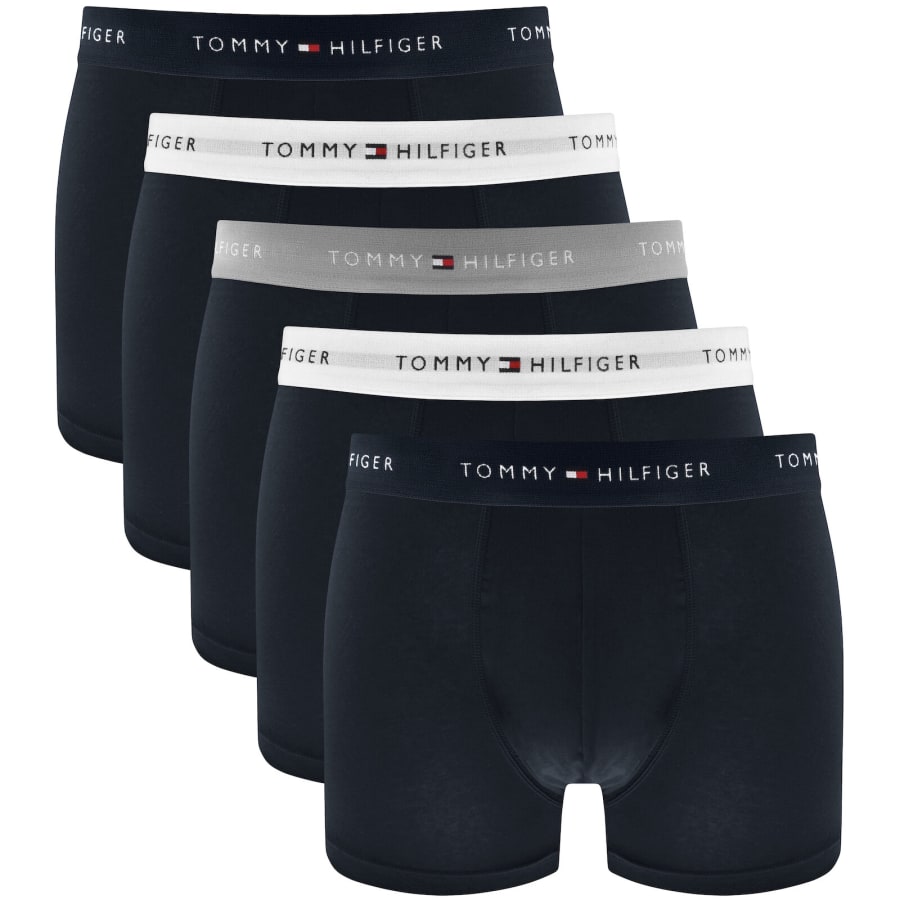 Image number 1 for Tommy Hilfiger 5 Pack Trunks Navy