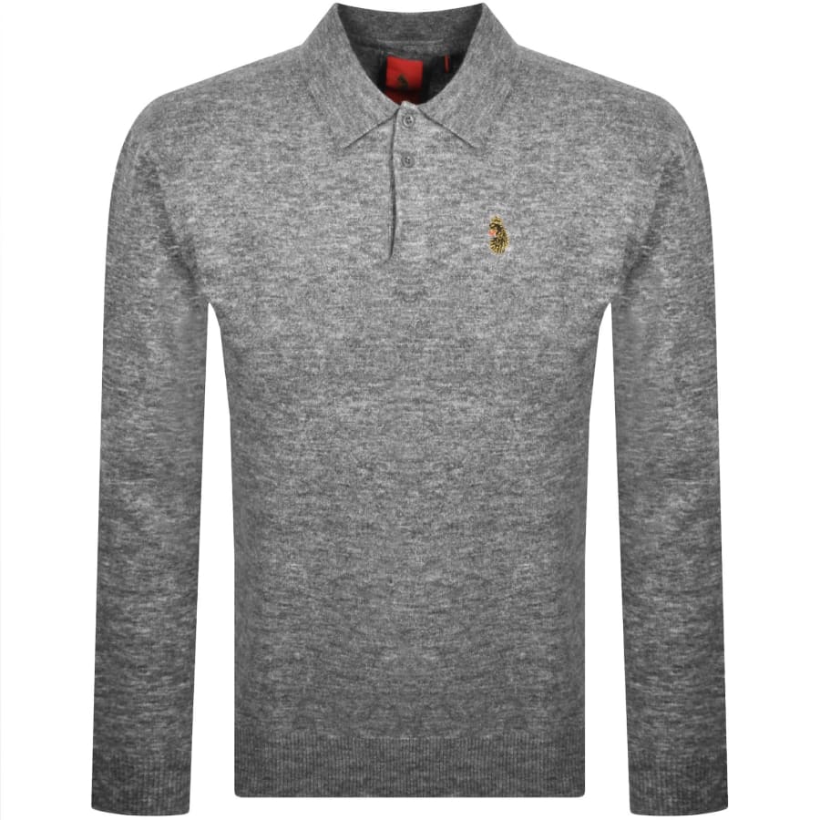 Image number 1 for Luke 1977 Duitama Knit Polo Mid Marl Grey
