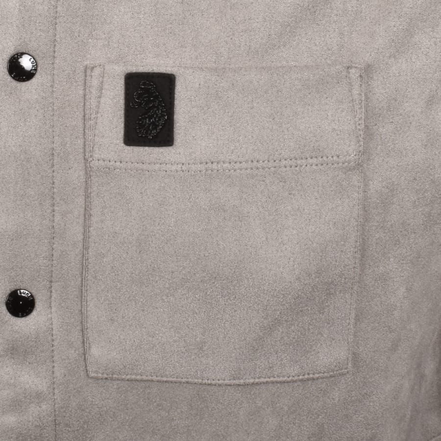 Image number 3 for Luke 1977 Dylan Faux Suede Shirt Grey