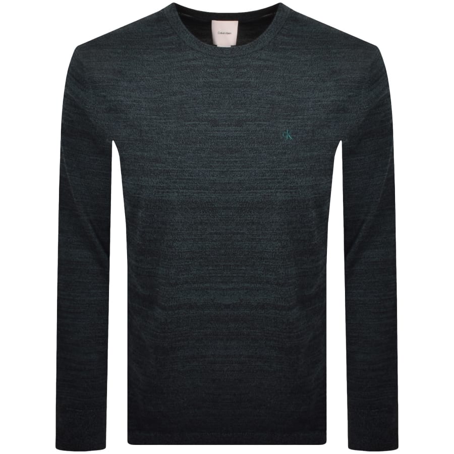 Image number 1 for Calvin Klein Merino Wool Crew Neck Jumper Green