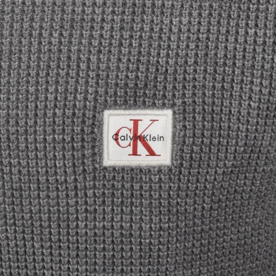 Image number 3 for Calvin Klein Jeans Waffle Jumper Grey