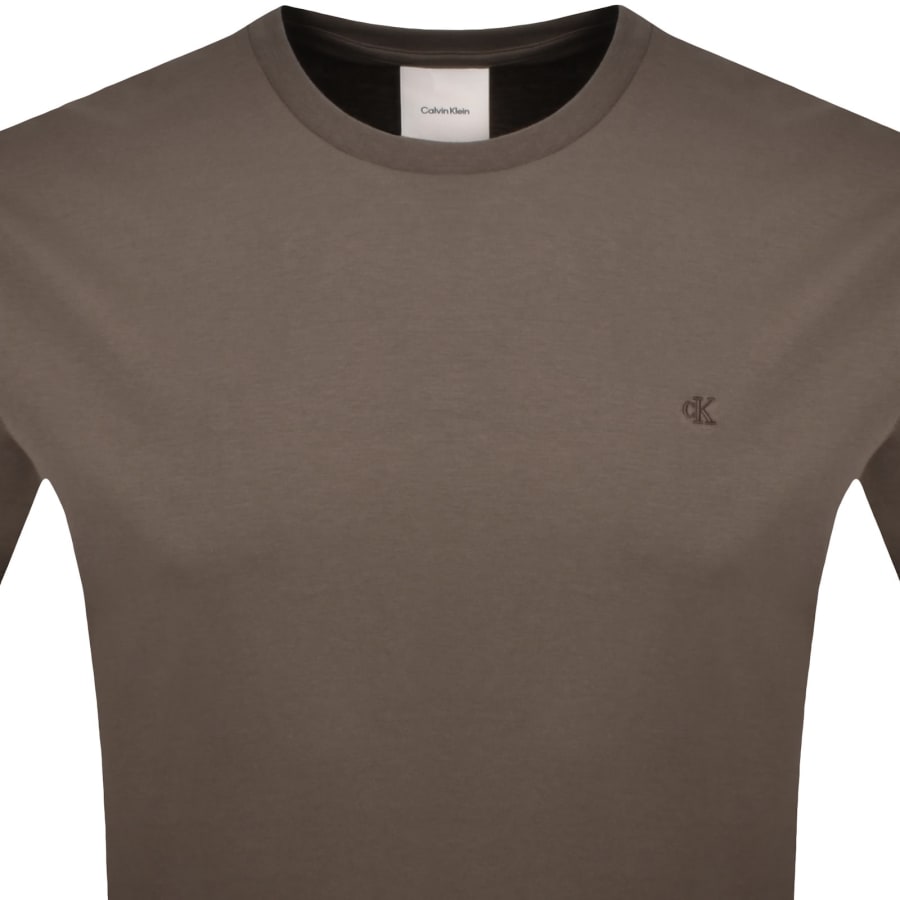 Image number 2 for Calvin Klein Chest Logo T Shirt Morel Brown