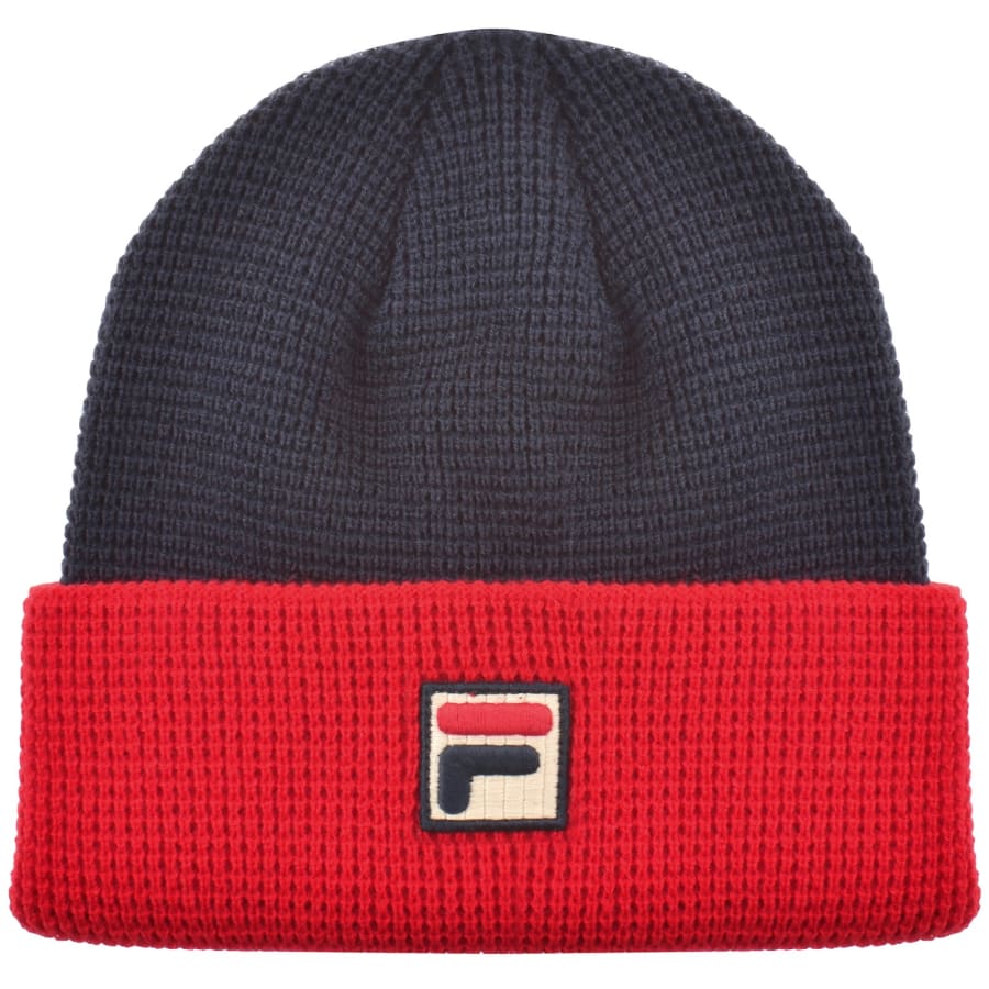 Image number 1 for Fila Colourblock Beanie Hat Navy
