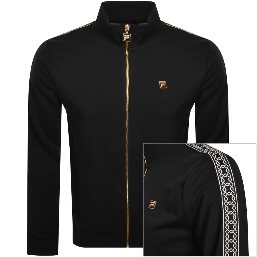 Image number 1 for Fila Roman Tape Track Top Black