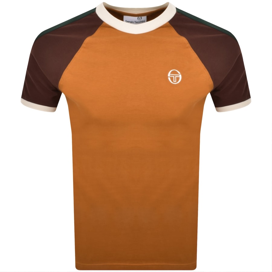 Image number 2 for Sergio Tacchini Hadow Ringer T Shirt Orange
