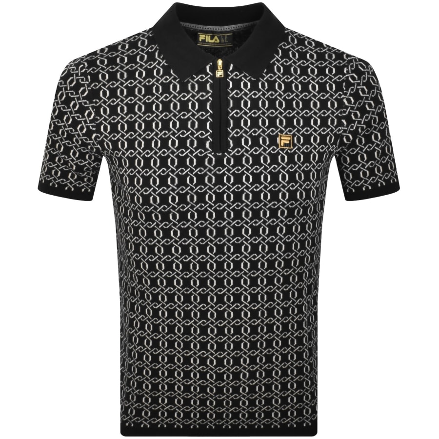Image number 1 for Fila Jackson Jacquard Polo T Shirt Black
