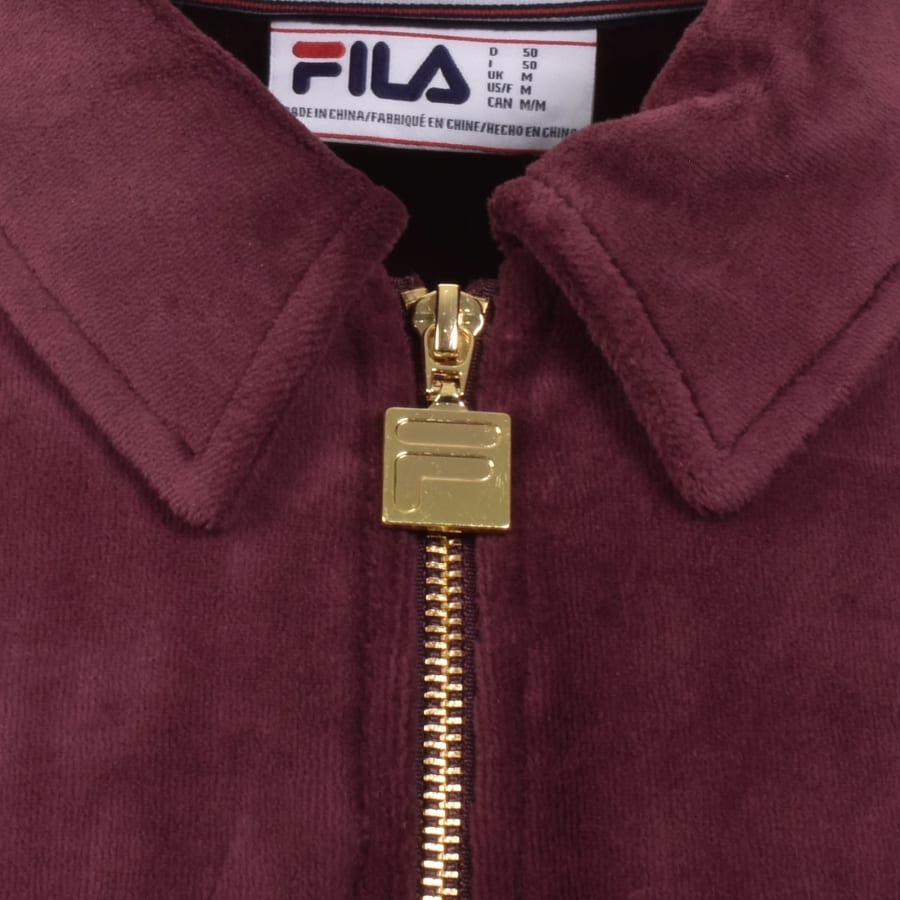 Image number 4 for Fila Malakai Velour Track Top Burgundy