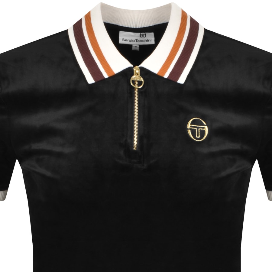 Image number 2 for Sergio Tacchini Mahony Velour Polo Black