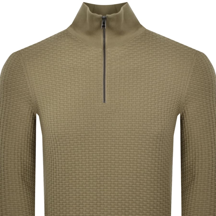 Image number 2 for BOSS Ulicio Half Knit Jumper Dark Beige