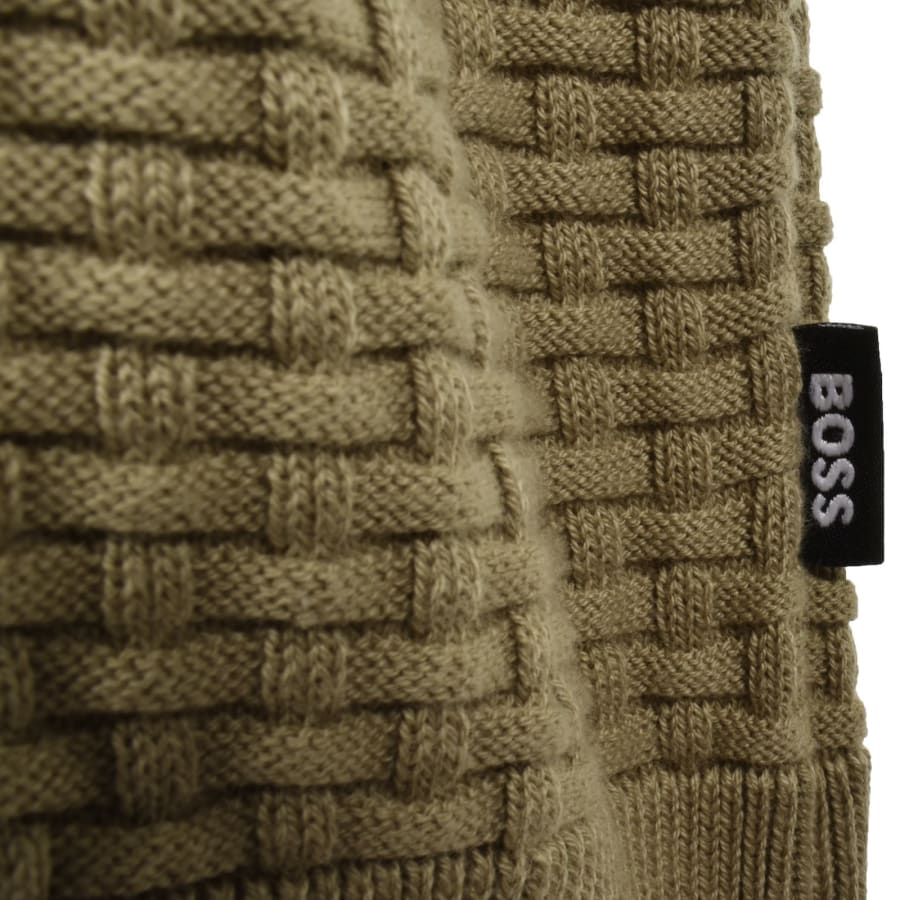 Image number 3 for BOSS Ulicio Half Knit Jumper Dark Beige