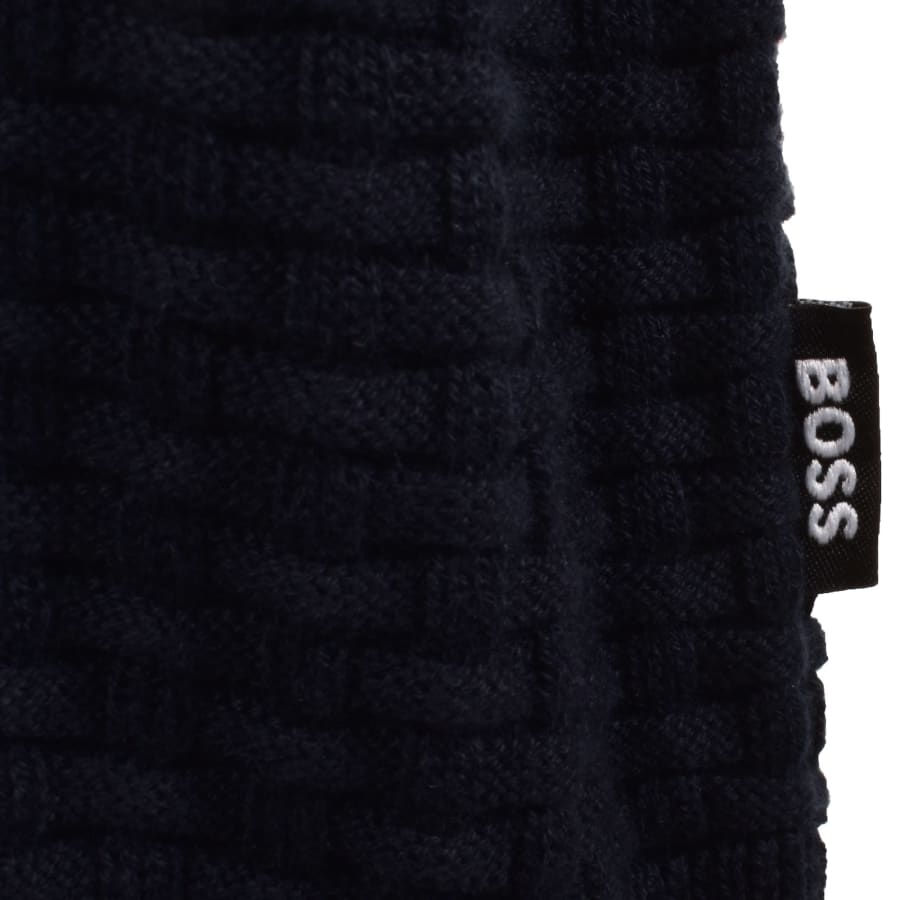 Image number 3 for BOSS Ulicio Half Knit Jumper Dark Blue