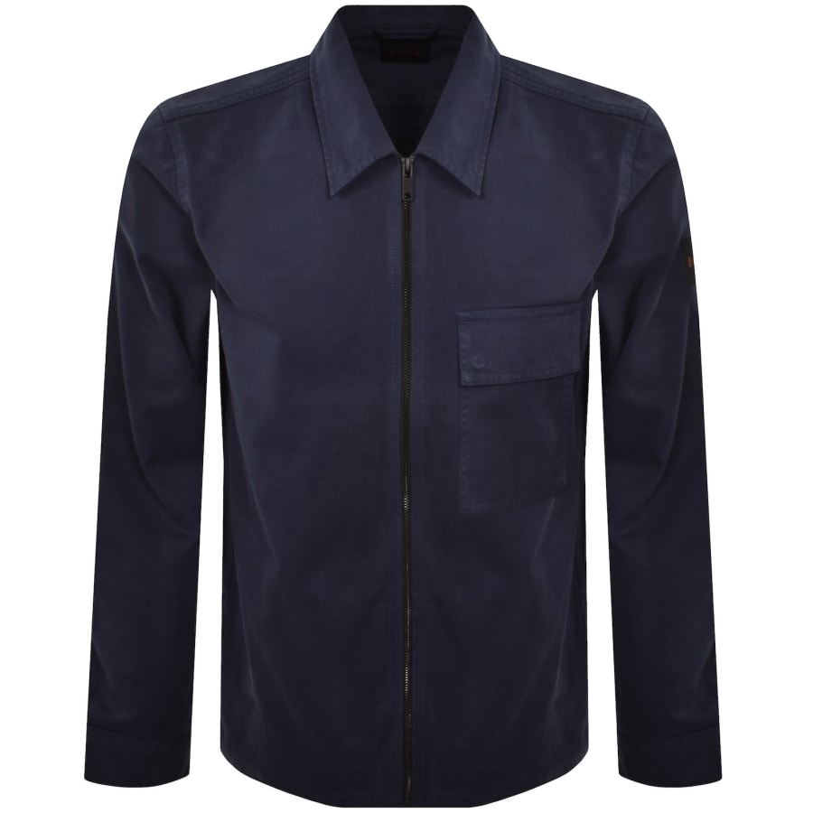 Image number 2 for BOSS Lorum Full Zip Overshirt Navy
