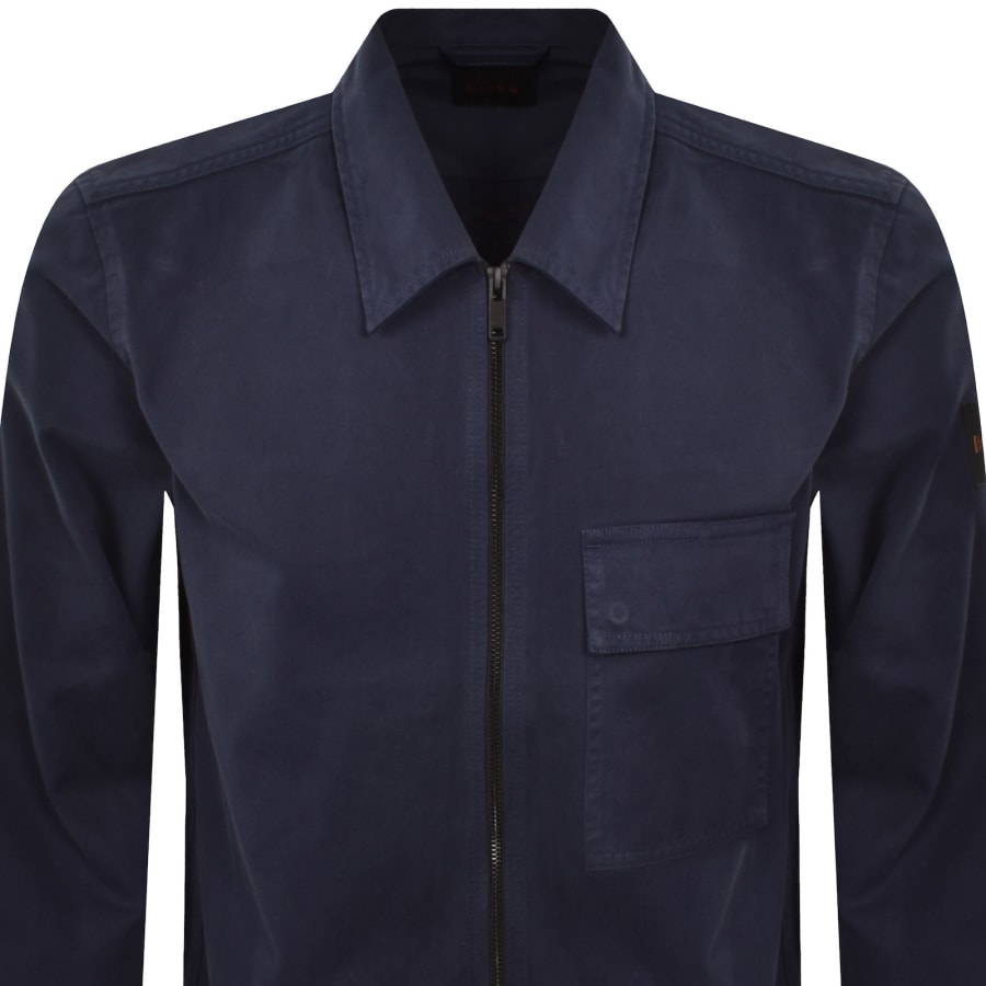 Image number 3 for BOSS Lorum Full Zip Overshirt Navy