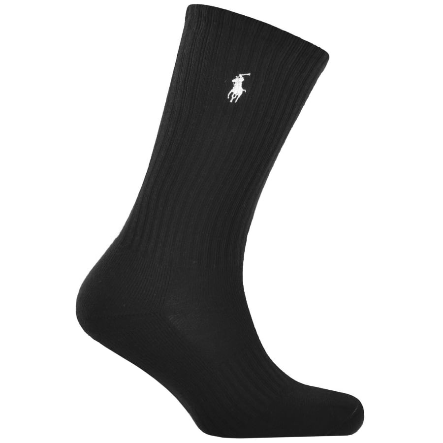 Image number 2 for Ralph Lauren 6 Pack Crew Socks Black