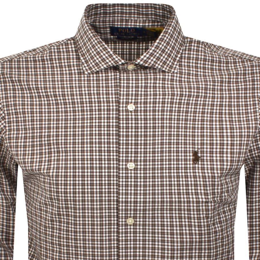 Image number 2 for Ralph Lauren Long Sleeved Shirt Brown