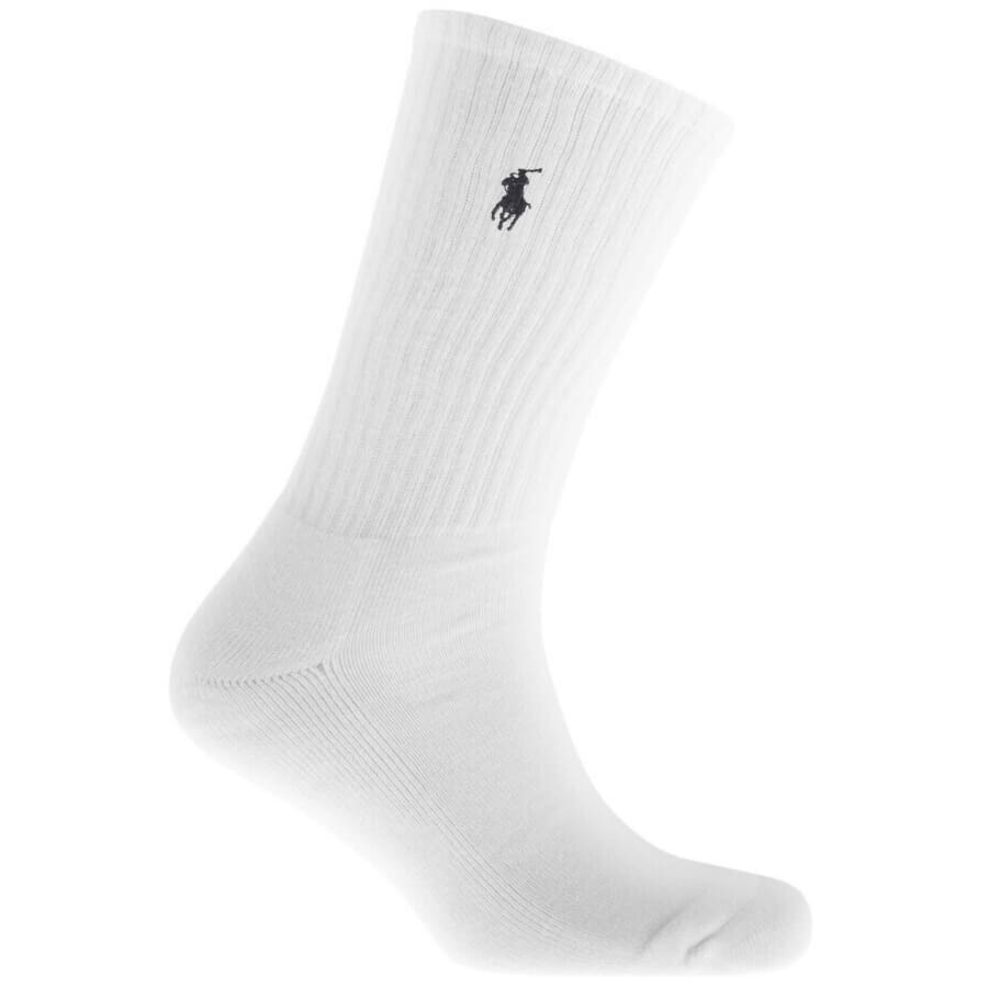 Image number 2 for Ralph Lauren 6 Pack Crew Socks White