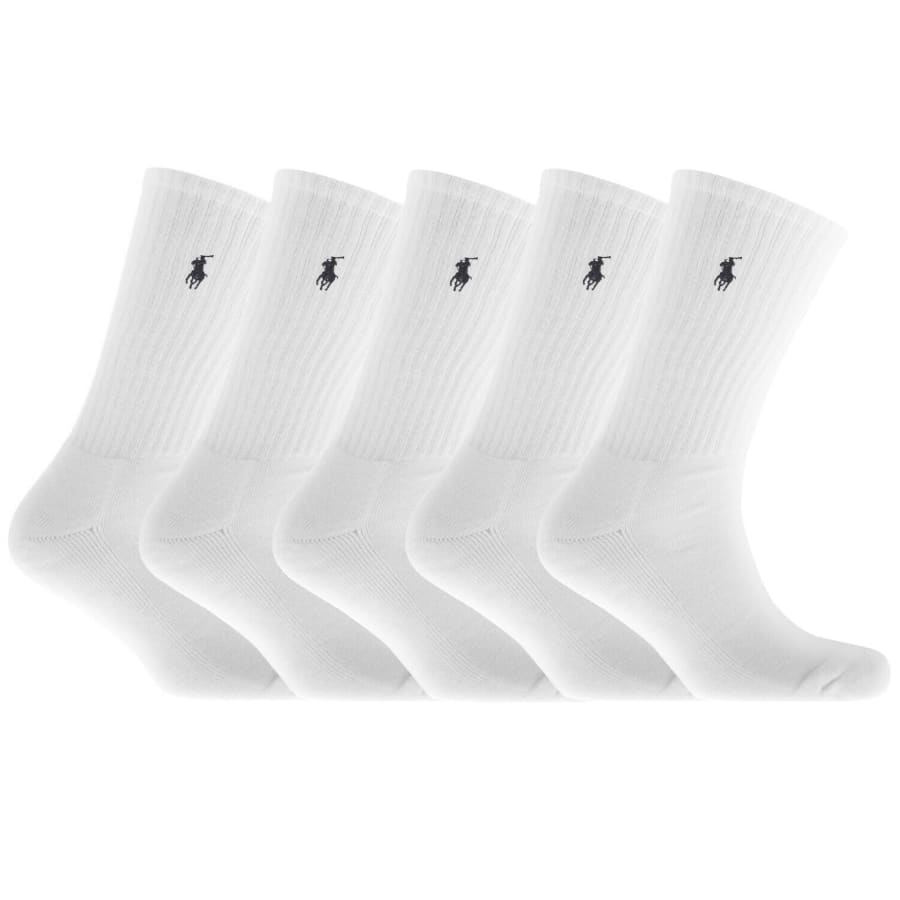 Image number 1 for Ralph Lauren 6 Pack Crew Socks White