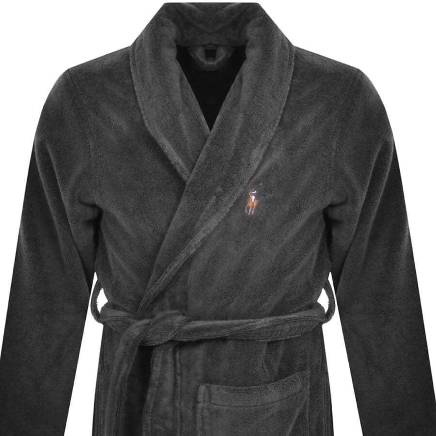 Image number 2 for Ralph Lauren Shawl Dressing Gown Grey