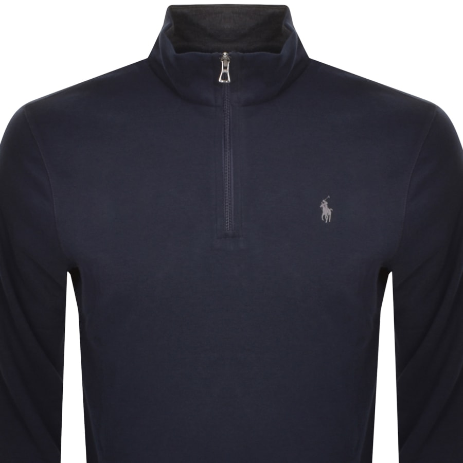 Image number 2 for Ralph Lauren Half Zip Sweatshirt Navy