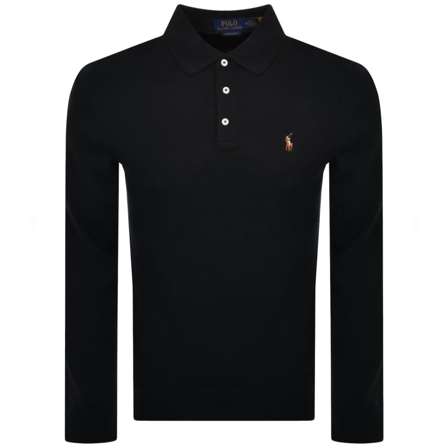Image number 1 for Ralph Lauren Long Sleeved Polo T Shirt Black