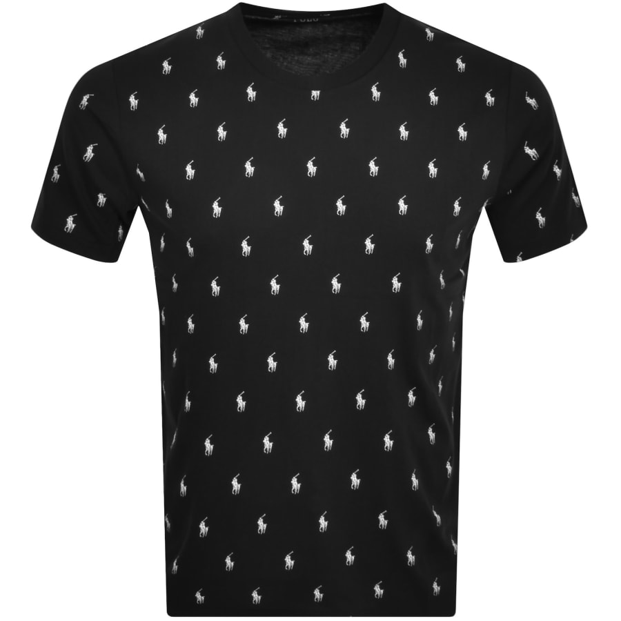 Image number 1 for Ralph Lauren Logo All Over Print T Shirt Black