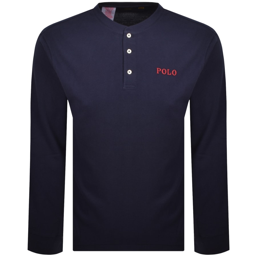 Image number 1 for Ralph Lauren Henley Lounge T Shirt Navy
