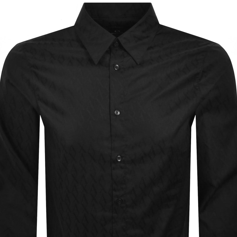 Image number 2 for Armani Exchange All Over Print Shirt Black