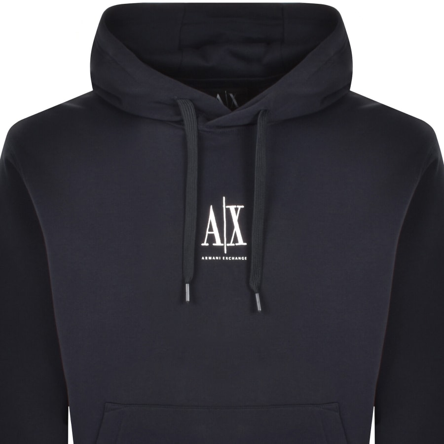 Image number 2 for Armani Exchange Logo Hoodie Navy