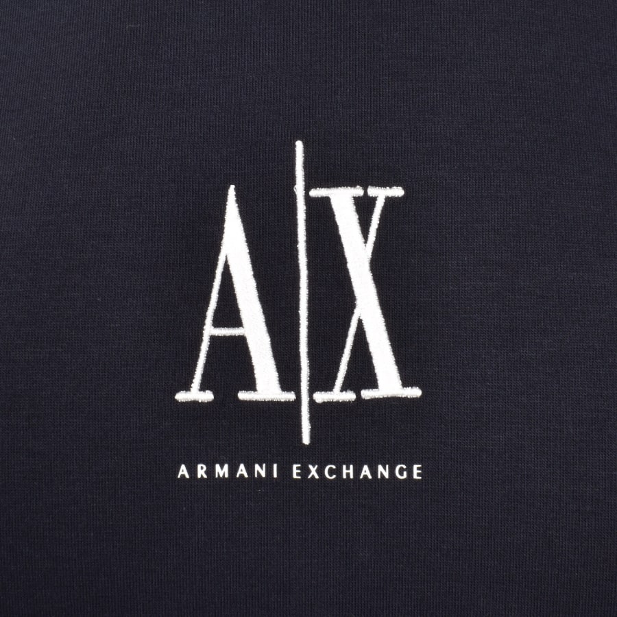 Image number 3 for Armani Exchange Logo Hoodie Navy