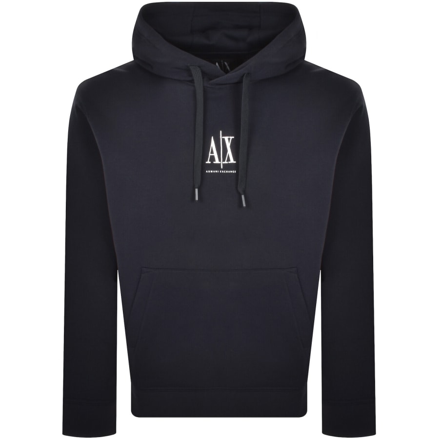 Image number 1 for Armani Exchange Logo Hoodie Navy