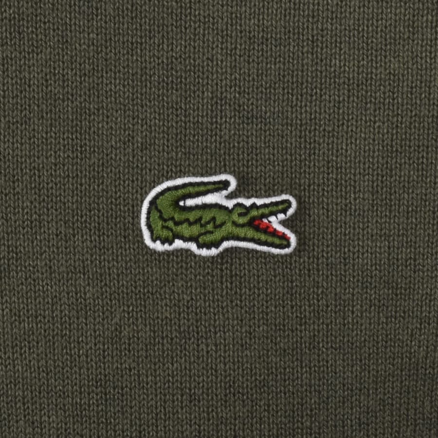 Image number 3 for Lacoste Crew Neck Knit Jumper Khaki